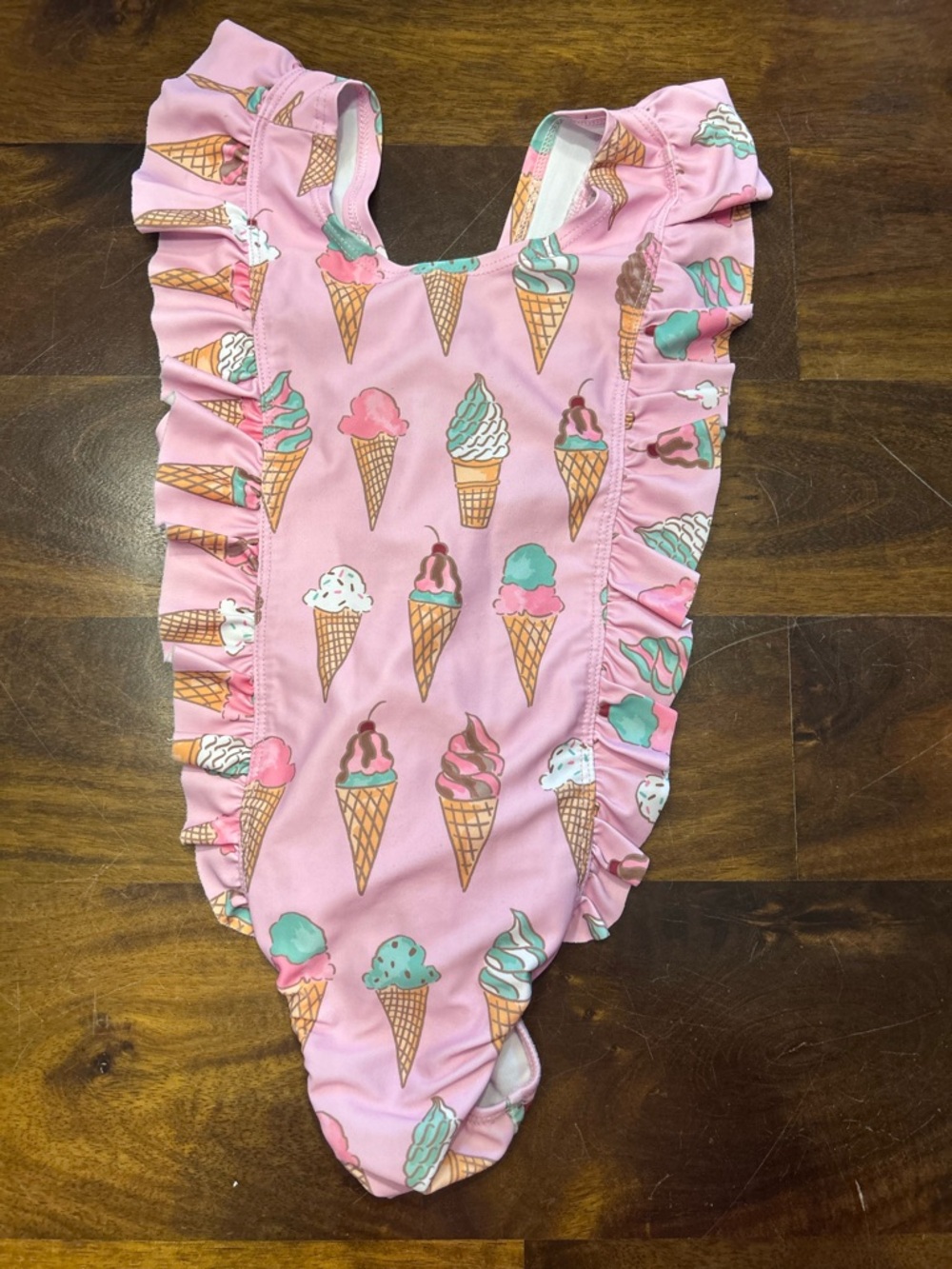 Mud Pie Pink Ice Cream Cone Ruffle One-Piece
